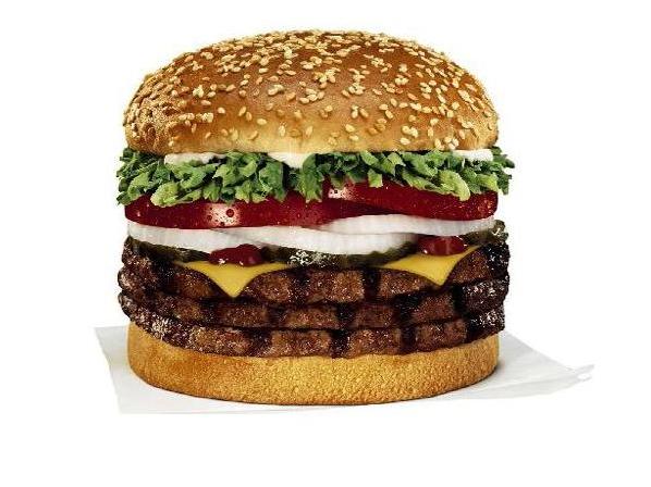 Las 5 peores y 5 mejores hamburguesas - PEOR  de Burger King: Whooper triple