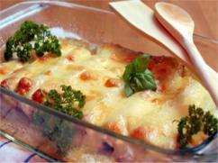 Canelones con queso ricotta y camote