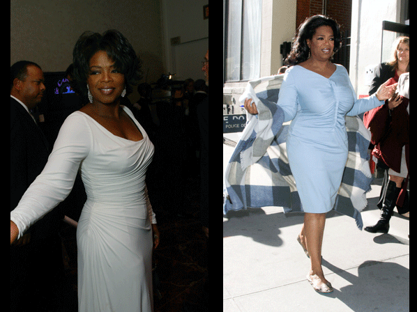 Los "antes y después" más famosos - Oprah, la tiroides le juega en contra