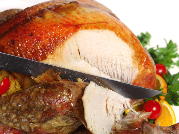 Thanksgiving: ¿cómo ahorrar calorías? - 2. Carne de pavo. Puedes ahorrar 48 calorías por porción