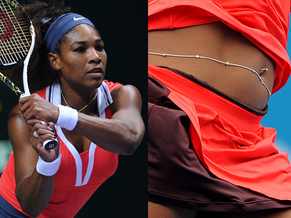 Los “piercings” los vuelven locos - Serena Williams, ¿quién dijo que las tenistas no podían lucirlas? 