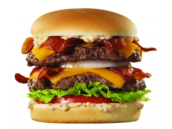 10 comidas que jamás debes pedir en un restaurante - 4. Hamburguesas letales: Bacon Cheddar Double, 1770 calorías 
