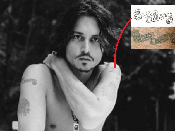 Amor tatuado: famosos que grabaron su pasión  - 2. Johnny Depp, un arrepentido