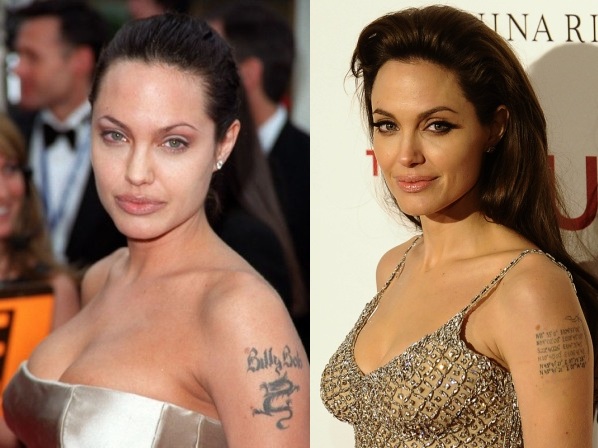 Amor tatuado: famosos que grabaron su pasión  - 3. Angelina Jolie: borrón y tatoo nuevo