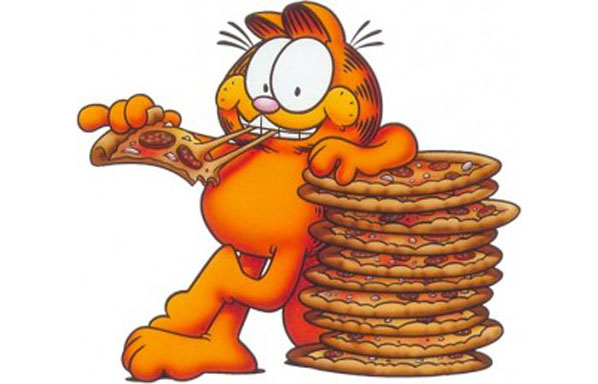 ¿Qué comen los personajes del cine y la TV? - Garfield: lasaña y pizza