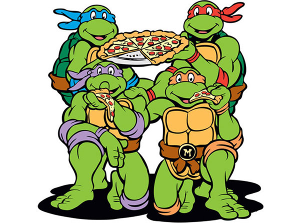 ¿Qué comen los personajes del cine y la TV? - Las Tortugas Ninja: pizza