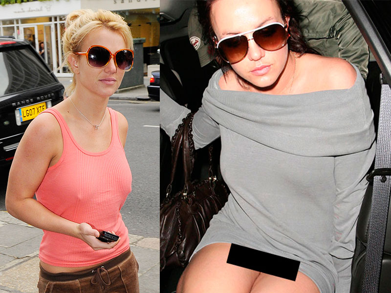 A calzón y sostén quitado - Britney Spears