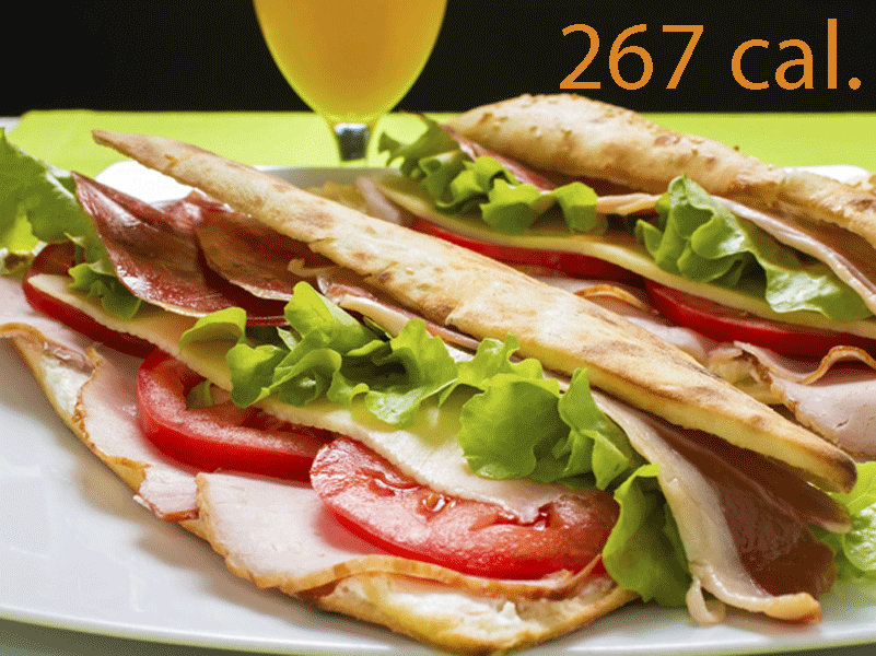 10 sándwiches deliciosos con pocas calorías - 3. De prosciutto, mozzarella y tomate -  267 cal.  