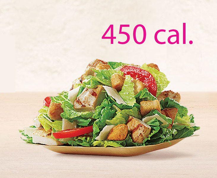 Comidas rápidas con menos de 500 calorías - 4. Burger King: Ensalada Caesar con pollo grillado  