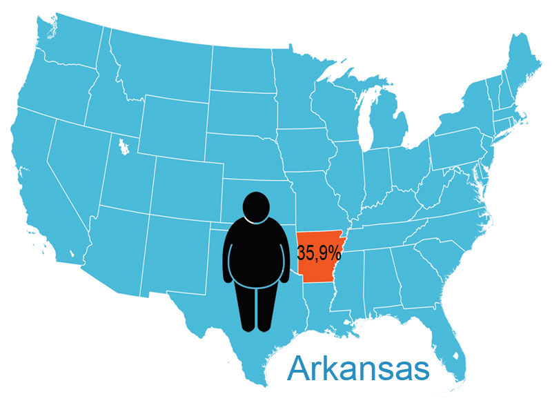 Mapa de la obesidad 2014: los estados más gordos de EE.UU.  - El estado con más obesos 