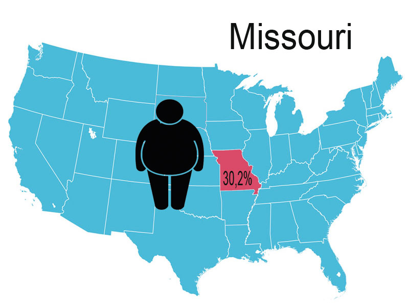Mapa de la obesidad 2014: los estados más gordos de EE.UU.  - Más del 30% de obesos